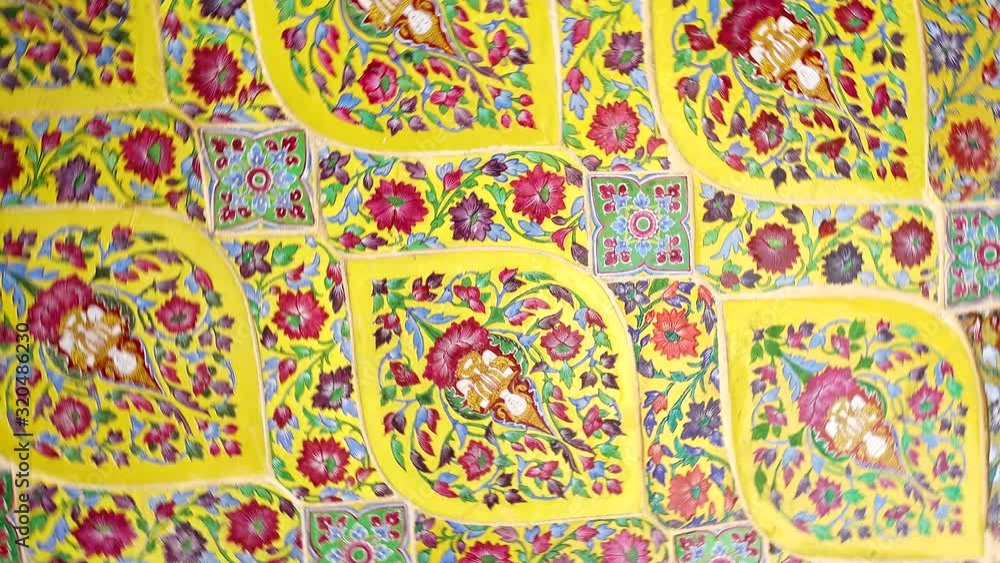 4K Old wall ceramic tiles patterns handcraft from thailand temple wall public 4K Old wall ceramic tiles patterns handcraft from thailand temple wall public