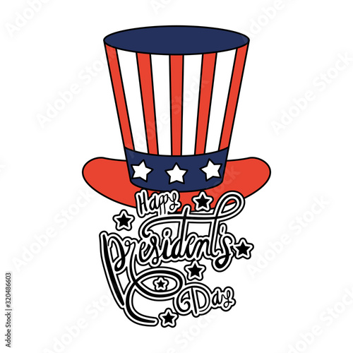 president day hat with usa flag and lettering © Gstudio