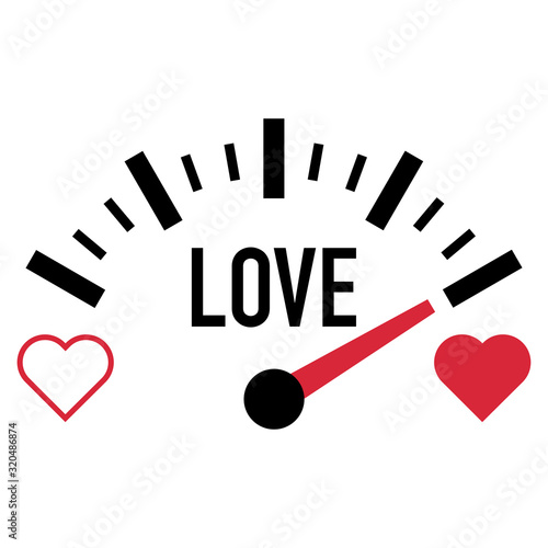 love meter gauge scale valentine day vector