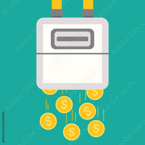 gas meter icon money saving concept vector