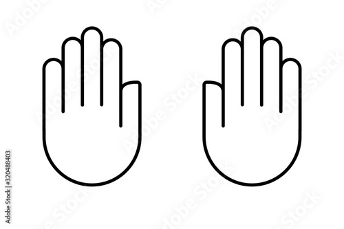 hand palm isolated icon white background vector
