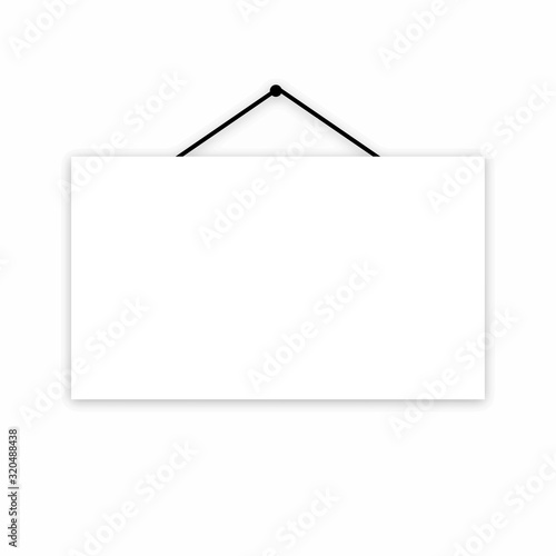 blank white hanging board white background vector