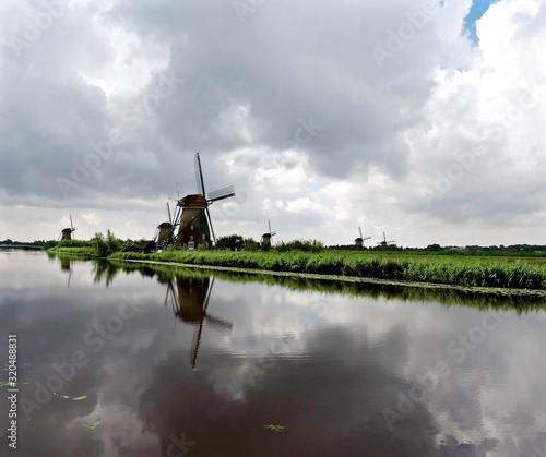 dutch windmill in kinderdijk holland