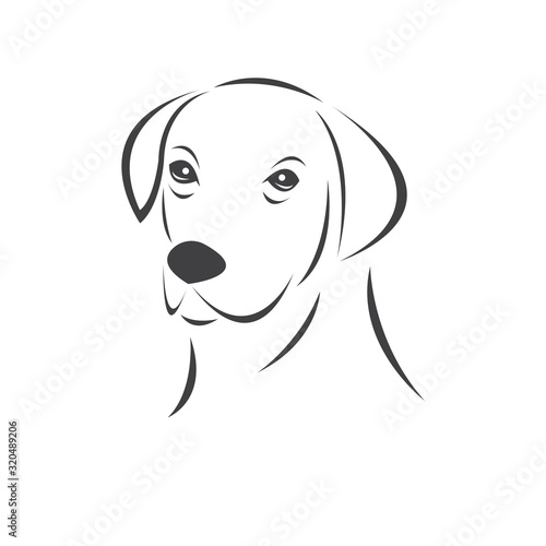 Vector of a Dog head Colour Black. Pet. Animal. logo or icon. symbol. Mammals. Cute. Art picture. on white background
