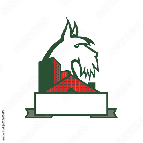 Scottish Terrier Tartan Building Mascot