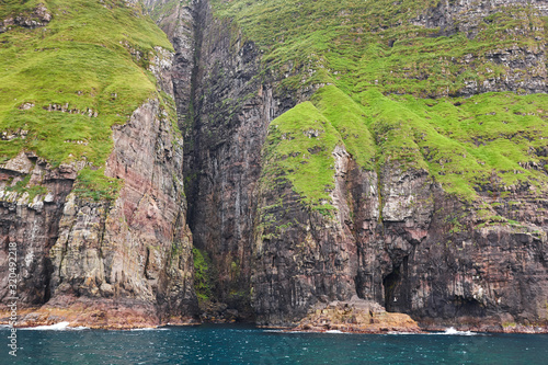 Faroe islands sea cliffs in Vestmanna area. Streimoy, Denmark photo