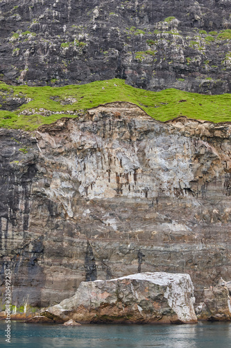 Faroe islands cliffs in Vestmanna area. Streimoy, Denmark photo