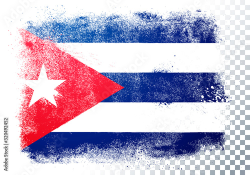 Vector Illustration isolated flag of cuba in grunge texture style.