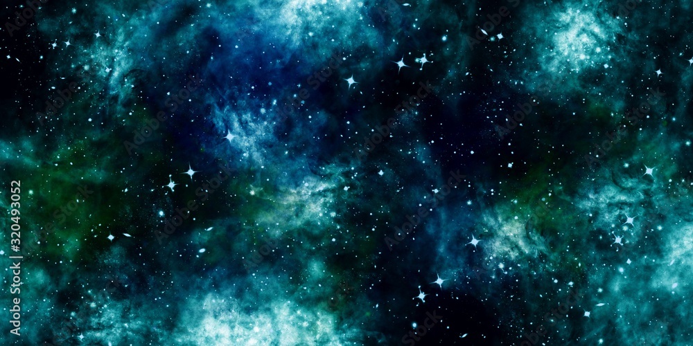 Naklejka premium Colorful space shot of milky way galaxy with stars on a night sky. Universe filled with stars, nebula