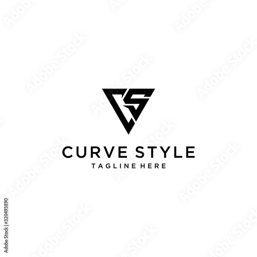 Creative Illustration modern initial CS triangle geometric logo design