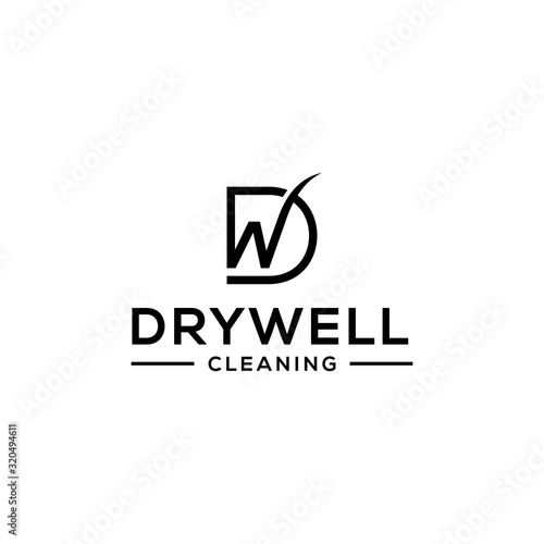 Creative Illustration modern initial WD or DW sign geometric logo design