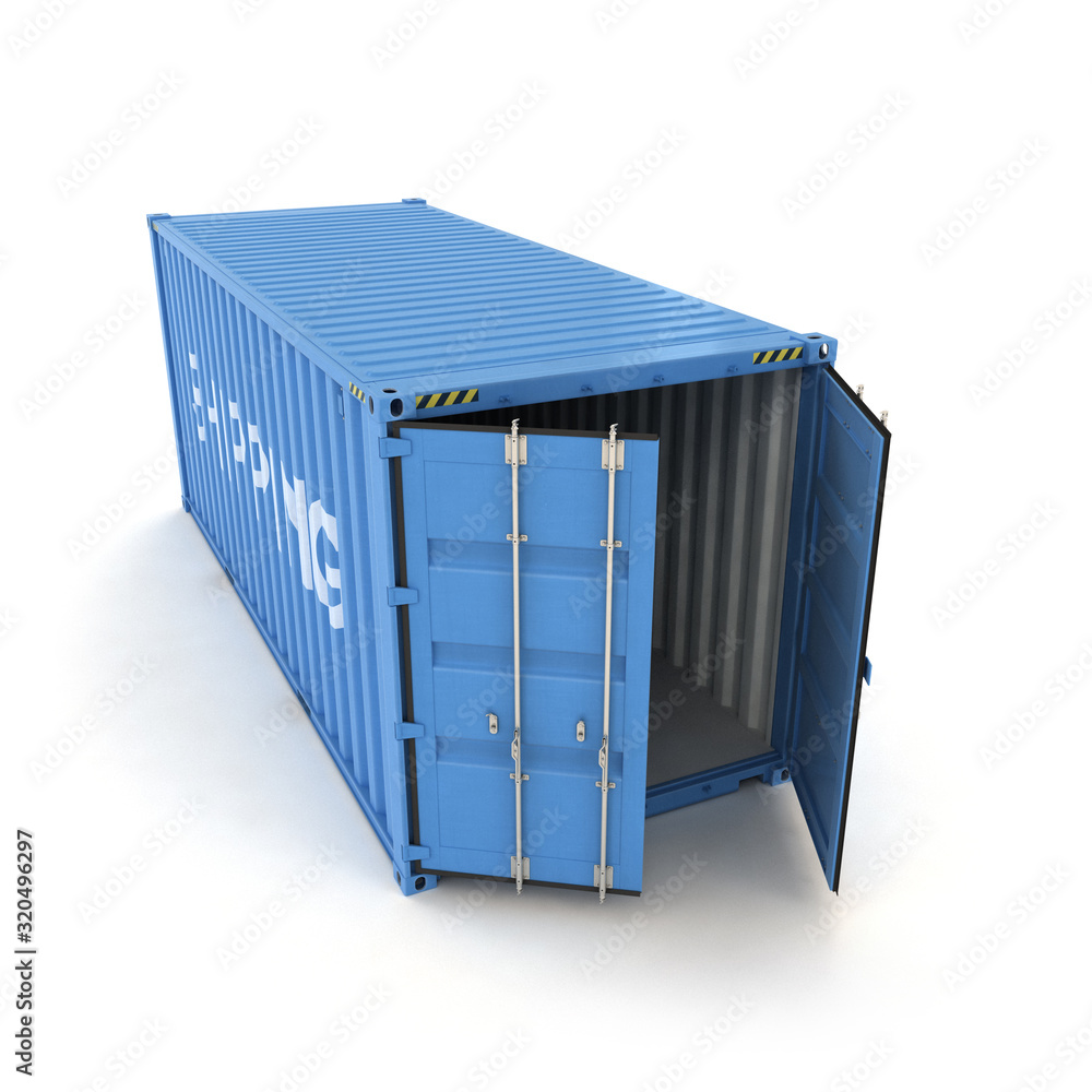 Open Shipping Container on a White (3d illustration) Open Shipping Container on a White (3d illustration)