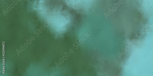 dim gray, sea green and medium aqua marine color abstract painted background © Eigens