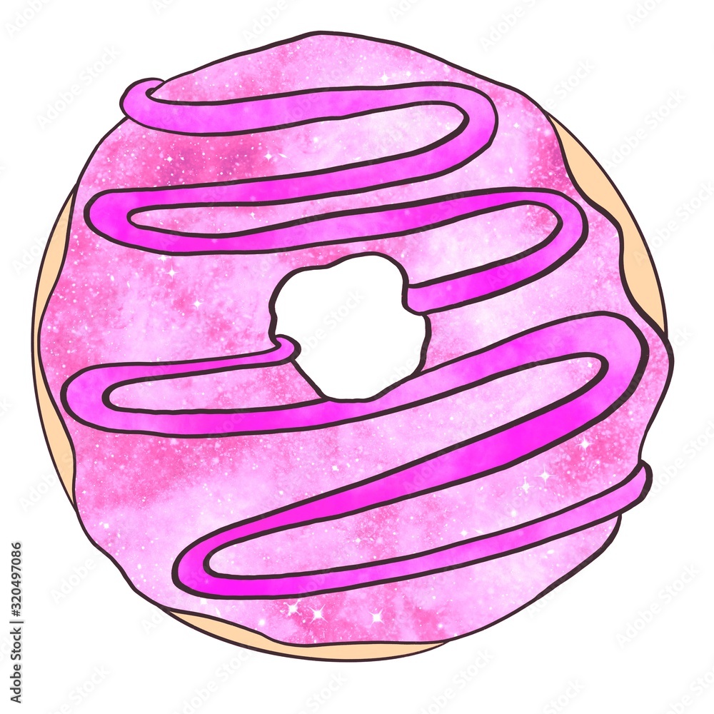Colorful donut illustration, Isolated donut Colorful donut illustration, Isolated donut
