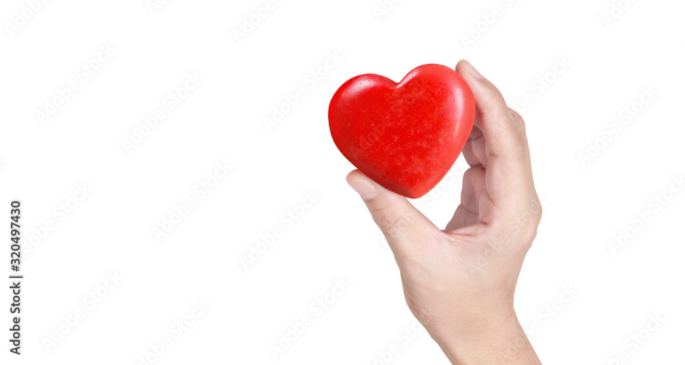 Hands holding red heart, heart health, and donation concepts Hands holding red heart, heart health, and donation concepts