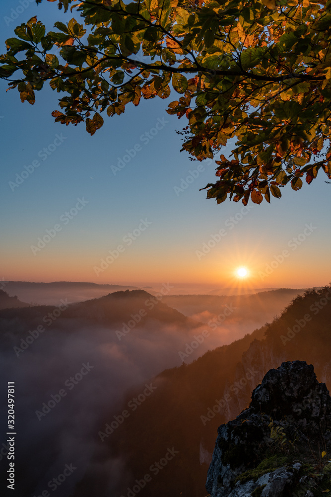 Sunrise in the mountains in autumn Sunrise in the mountains in autumn