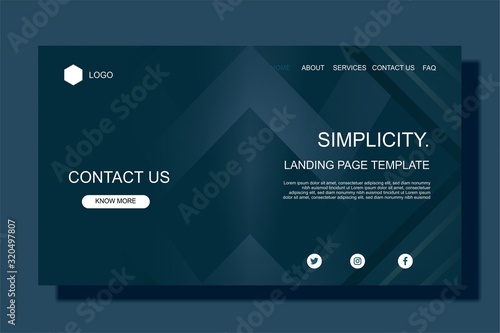 modern Landing page template,colorful,for business website design. photo