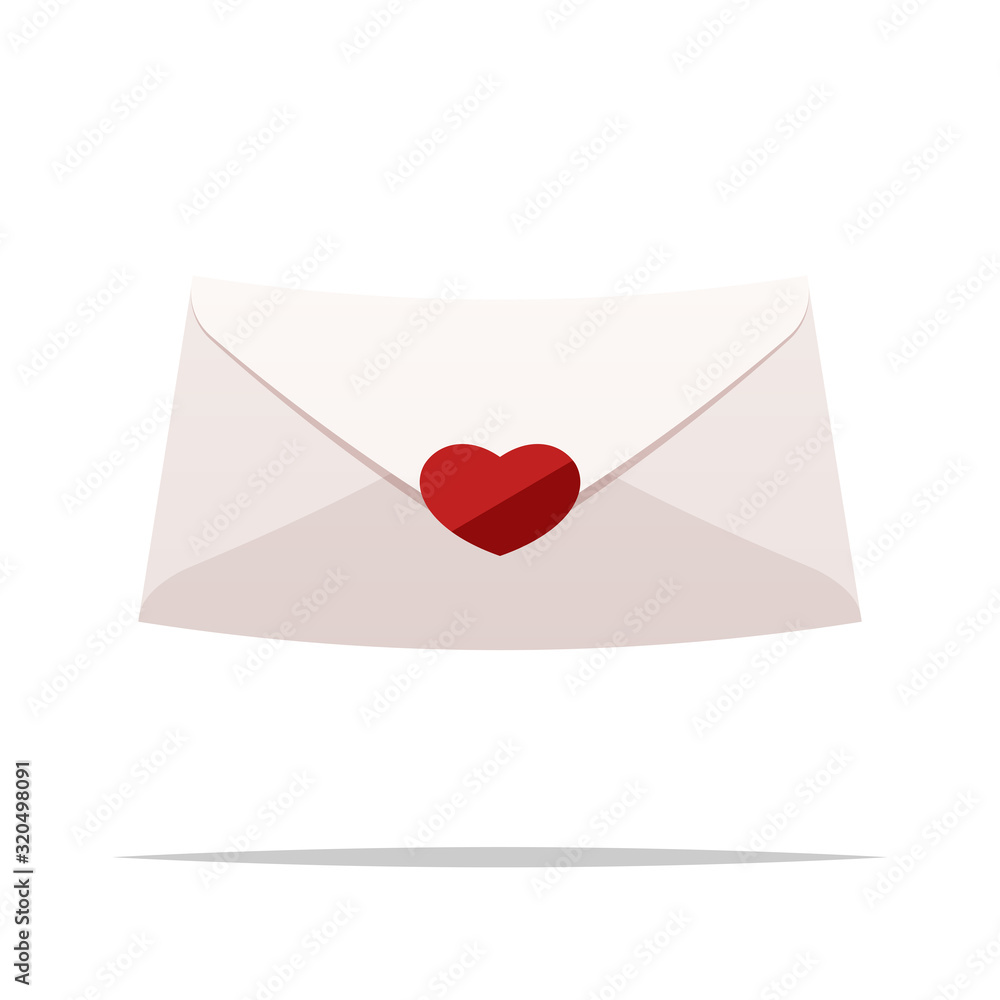 Love letter envelope vector isolated illustration Love letter envelope vector isolated illustration