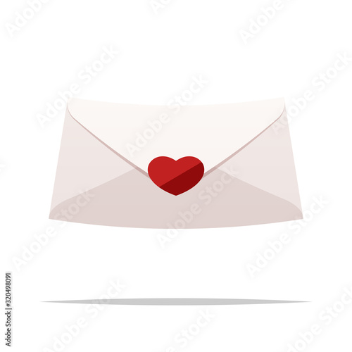 Love letter envelope vector isolated illustration