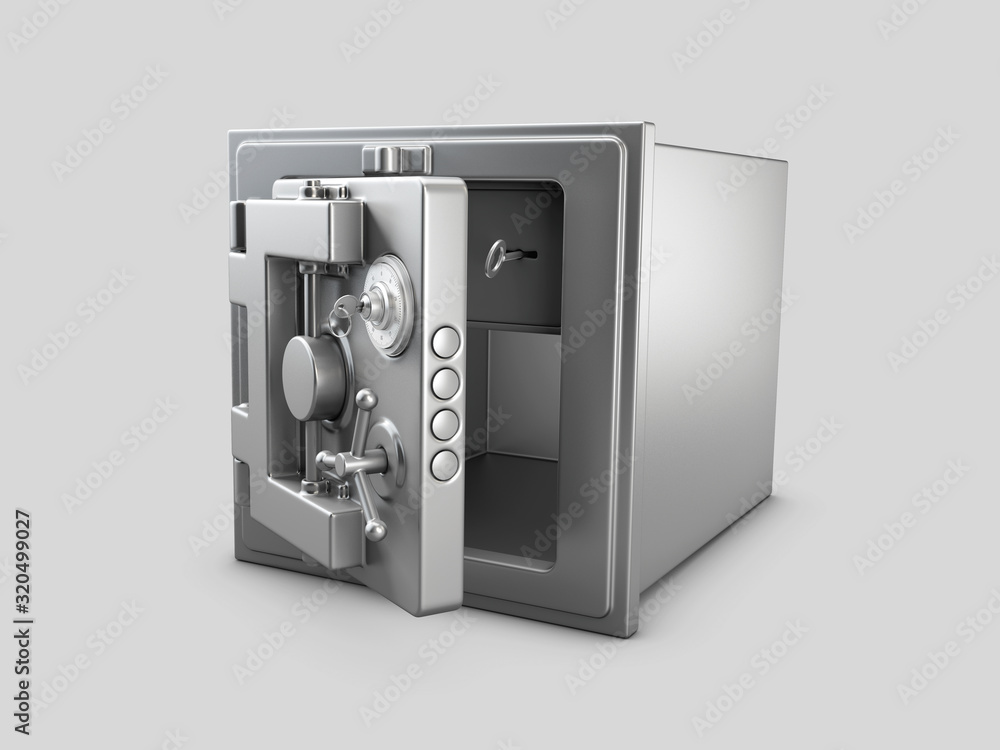 3d Rendering of Security metal safe with empty space inside 3d Rendering of Security metal safe with empty space inside