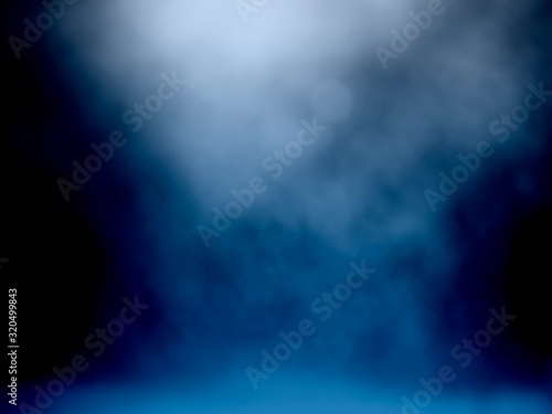 Abstract blue circular bokeh background.Blue abstract blurred bokeh.