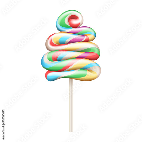 Colorful lollipop - sweet hard candy on stick.