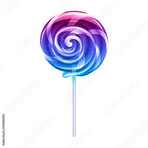 Colorful lollipop - sweet hard candy on stick.