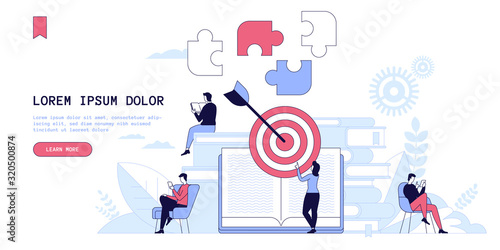 Target marketing, SMM landing page vector template