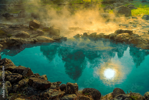 Принти на полотні Hot Springs Onsen Natural Bath at National Park Chae Son, Lampang Thailand