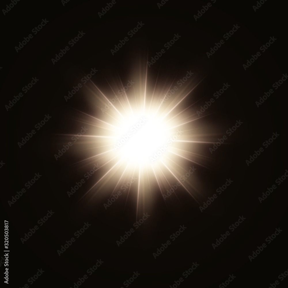 Obraz premium Sunlight or lens flare glowing light from a camera shooting burst of a star.