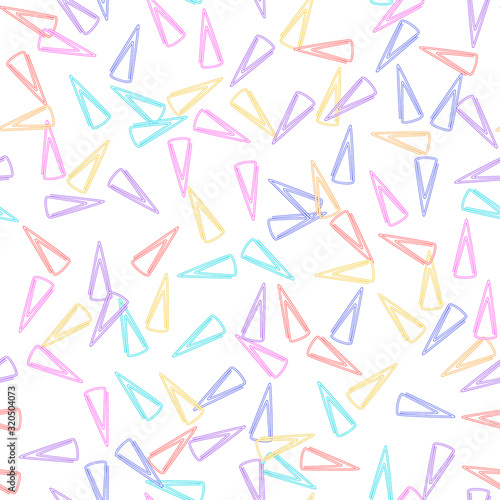 Seamless background clerical colorful paper clips