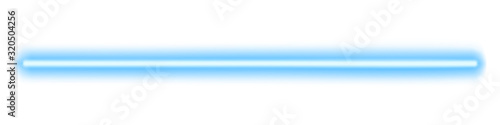 Neon glow stick. Fluorescent laser ray. Beam of light