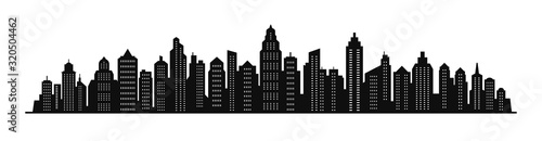 City skyline silhouette. City landscape template. Urban landscape. Vector illustration.