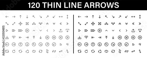 Arrows big black set 120 icons. Arrow icon. Arrow vector collection. Arrow. Cursor. Modern simple arrows. Vector illustration.