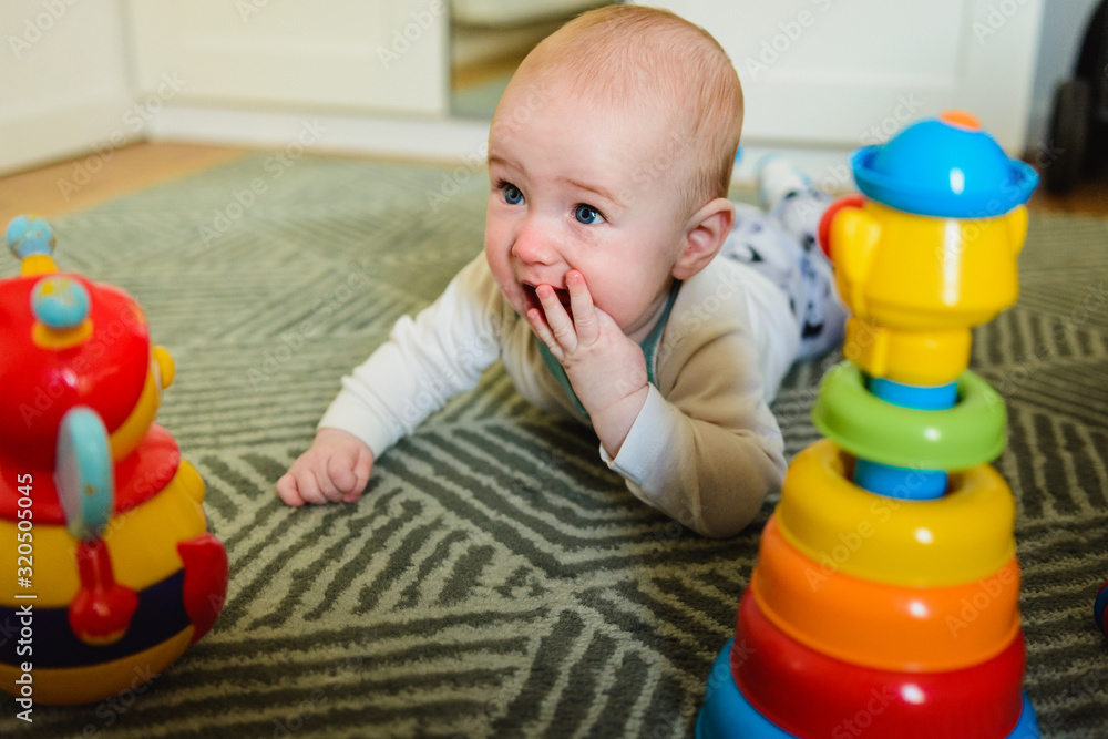 5 month old tummy time.