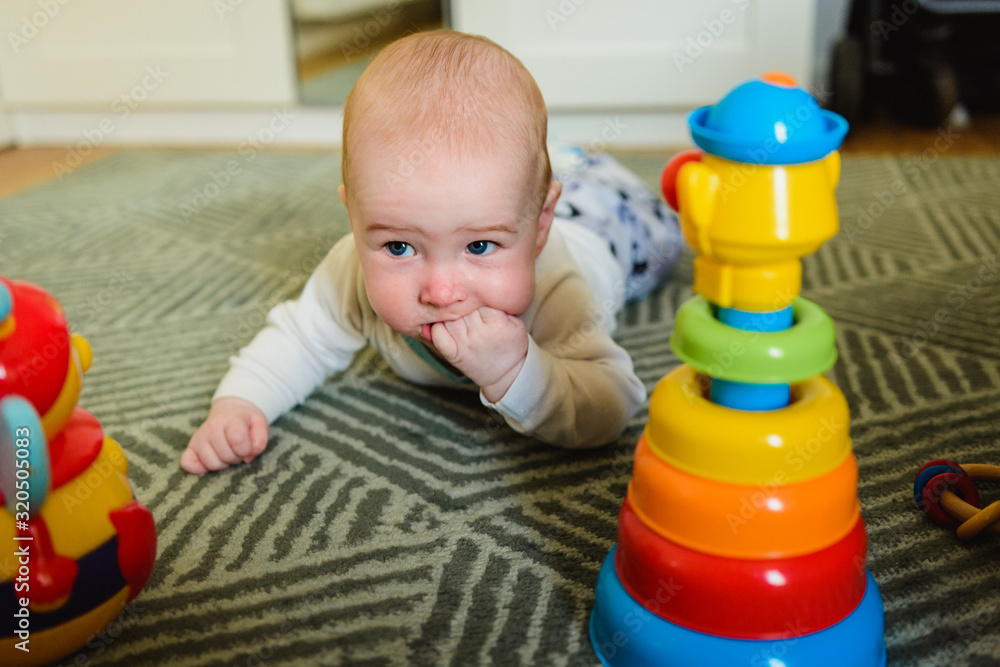 5 month old tummy time.