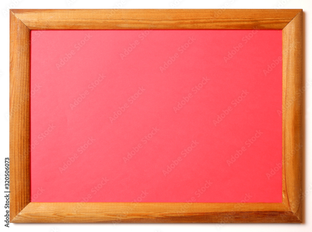 Wooden frame with red background copy space Wooden frame with red background copy space