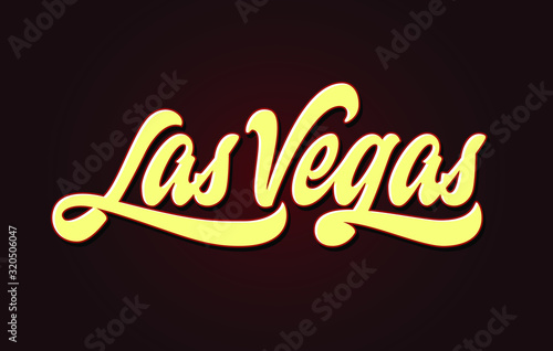 Las Vegas brush vector lettering design element
