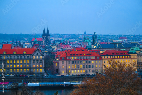 landscape with the image of evening Prague