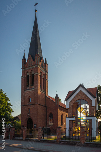 Obraz na płótnie Church in Olecko, Masuria, Poland w salonie