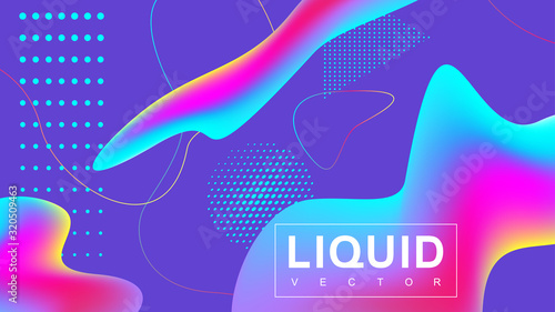 3d geometric abstract background with iridescent holographic liquid wavy gradient flowing dynamic shapes. Modern trendy background for your presentation banner design vector template