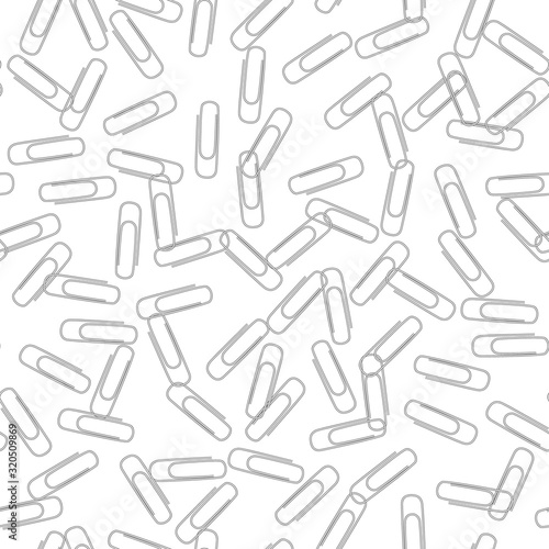 Clerical realistic metal paper clips