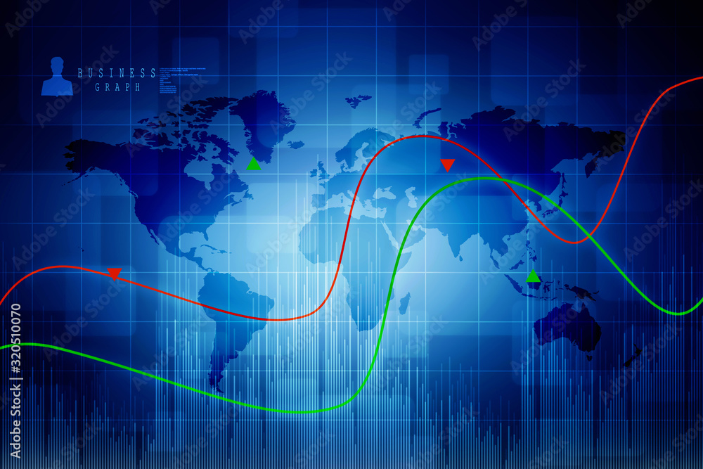 2d rendering Stock market online business concept. business Graph 2d rendering Stock market online business concept. business Graph