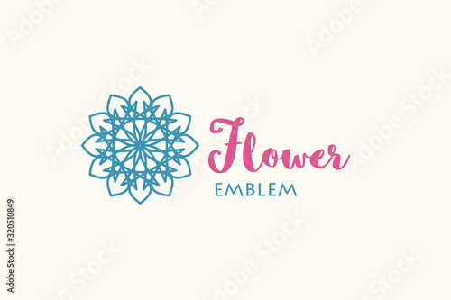 Fototapeta Naklejka Na Ścianę i Meble -  Vector Flower Store Linear Emblem