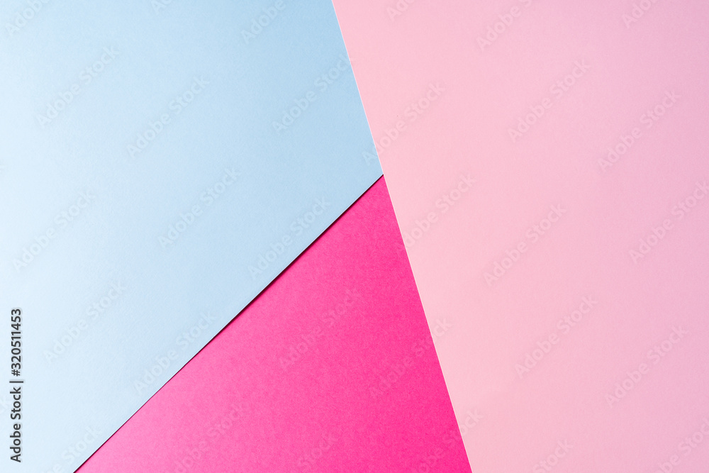 Flat lay Minimal creative paper background of Pink and blue colors, with geometric shape. Flat lay Minimal creative paper background of Pink and blue colors, with geometric shape.