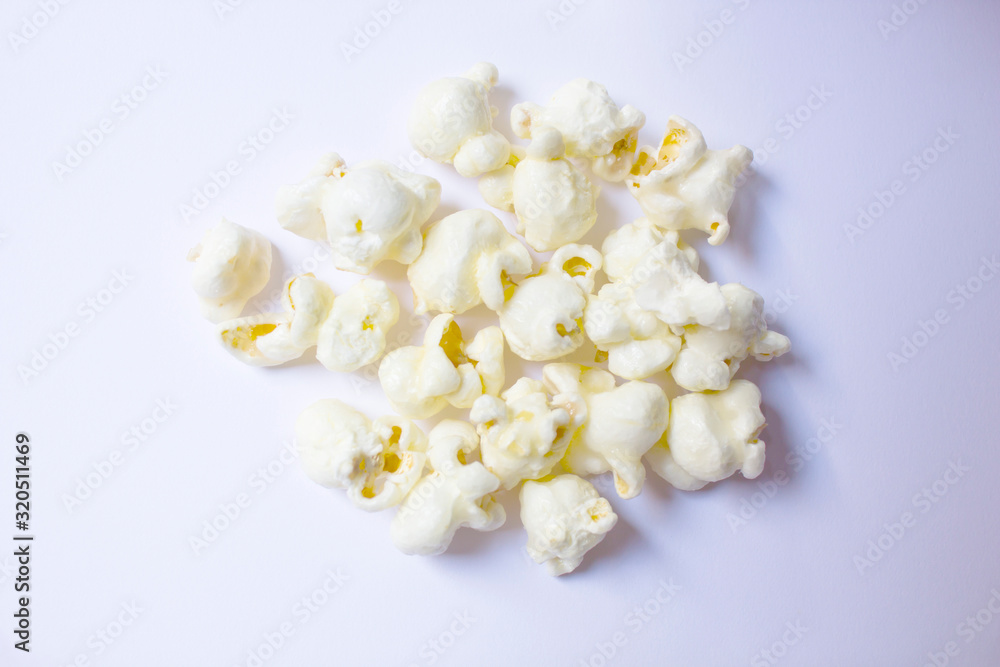 Popcorn on light gray background Popcorn on light gray background