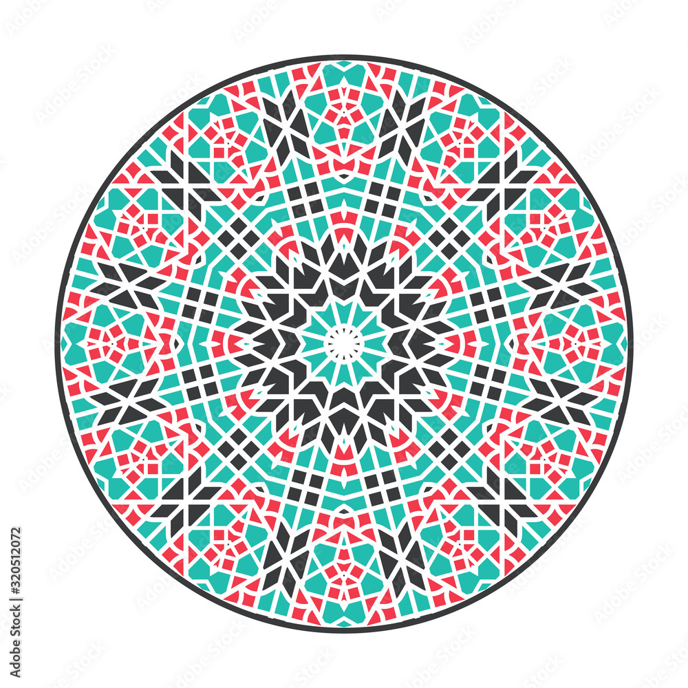 Vector Asian Geometric Mandala Frame Vector Asian Geometric Mandala Frame