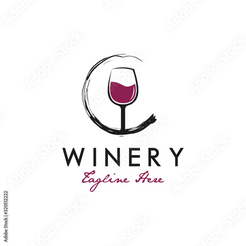 Wine glass splash logo design inspiration