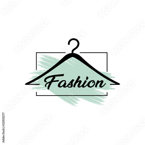 Fashion logo design with a hanger combination