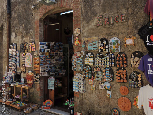 Erice – typical shop that sells handcrafted majolica souvenir